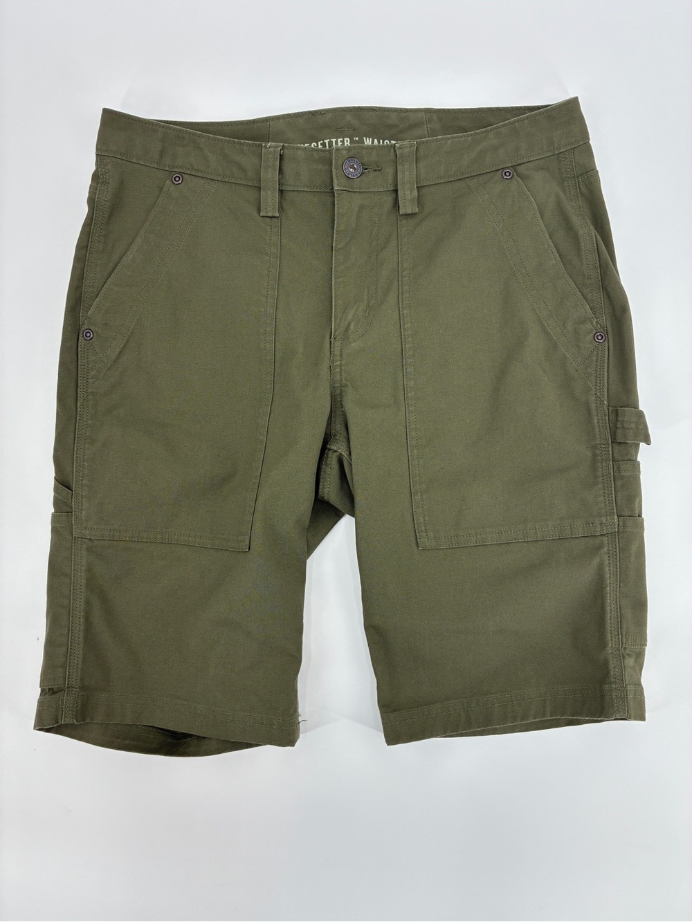 Duluth Trading Women Flex Fire Hose Coolmax 11” Utility Work Shorts Green Size 8